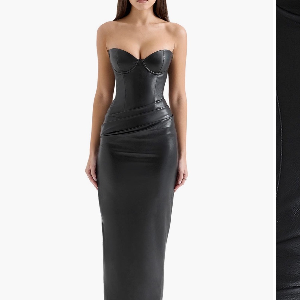 HOUSE OF CB VEGAN LEATHER DRESS